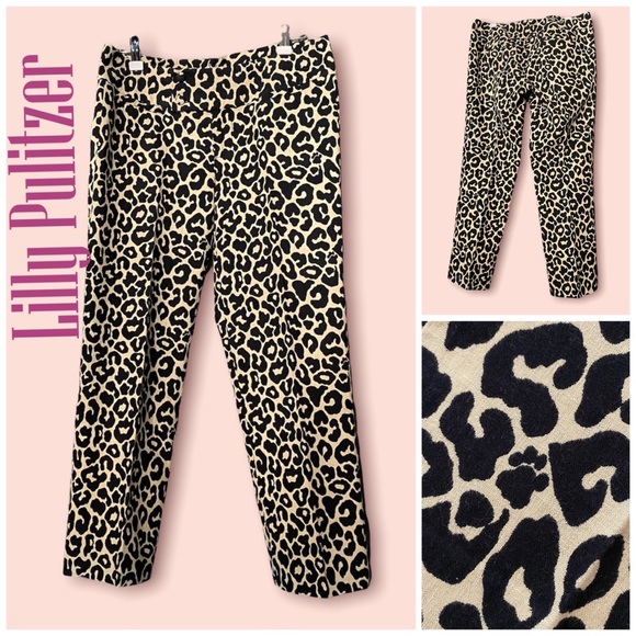 Lilly Pulitzer Hidden Paw Print Palm Beach Collection Animal Print Capri… - Picture 2 of 16